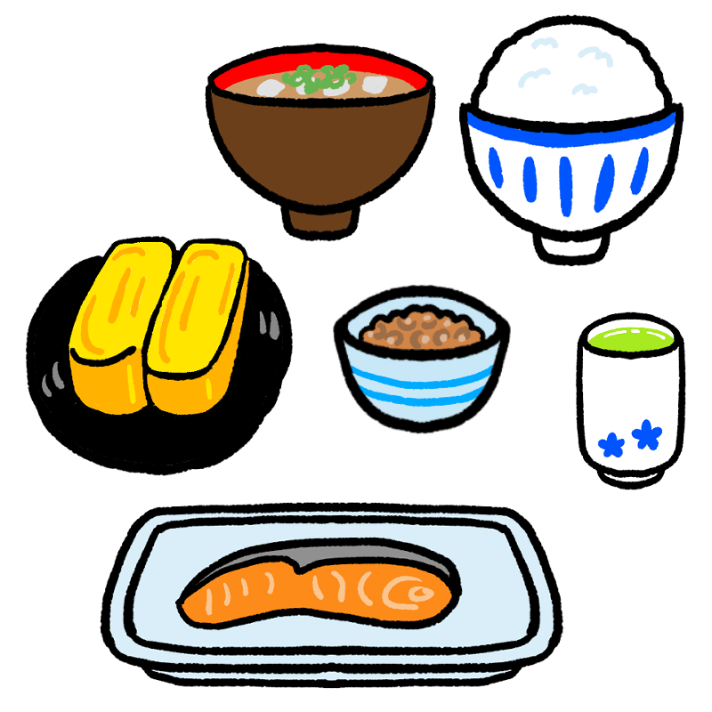 朝ごはん イラスト フリー素材 : みさとぷりんと イラスト・背景素材
