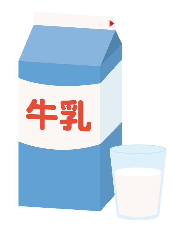 牛乳を持つ牛 笑顔ありてがきですの！β かわいい・ゆるい無料イラスト