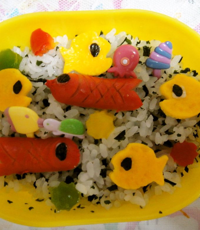 親子遠足。水族館キャラ弁。海の仲間達 by junko?クックパッド簡単おいしいみんなのレシピが392万品