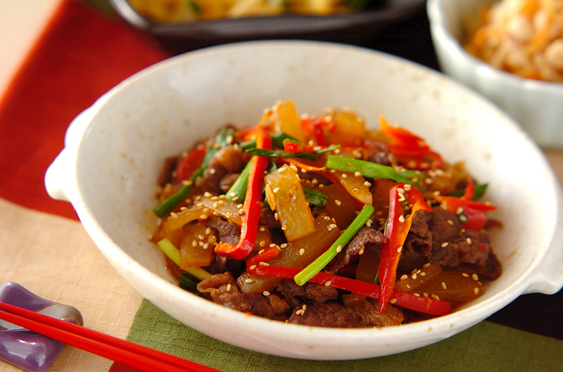 韓国風ピリ辛大根と牛肉の煮物