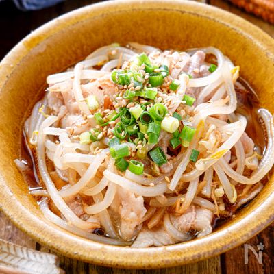 レンジで！豚バラもやしのぽん酢かけ