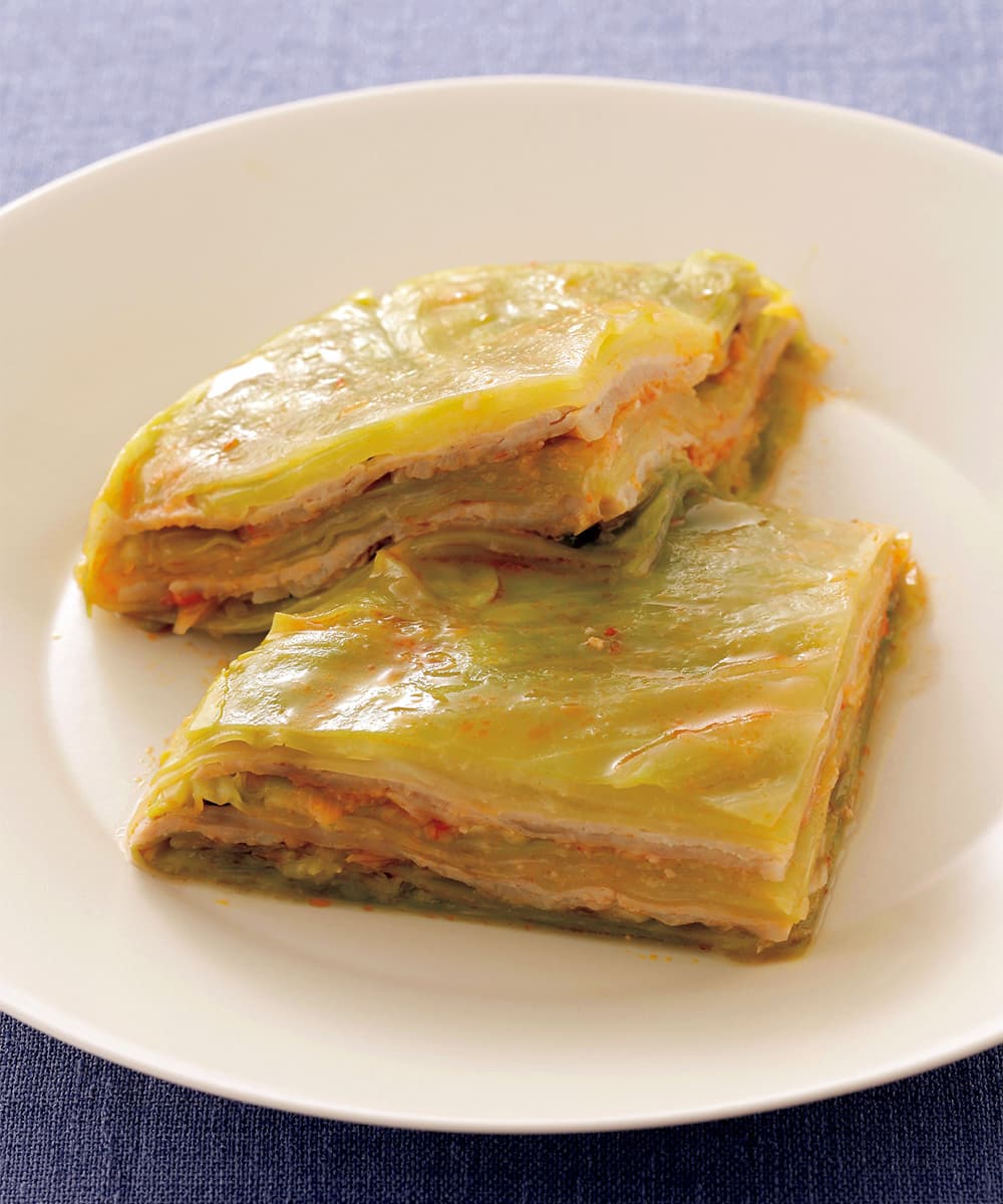 レンジで簡単！キャベツと豚バラ肉の重ね蒸し
