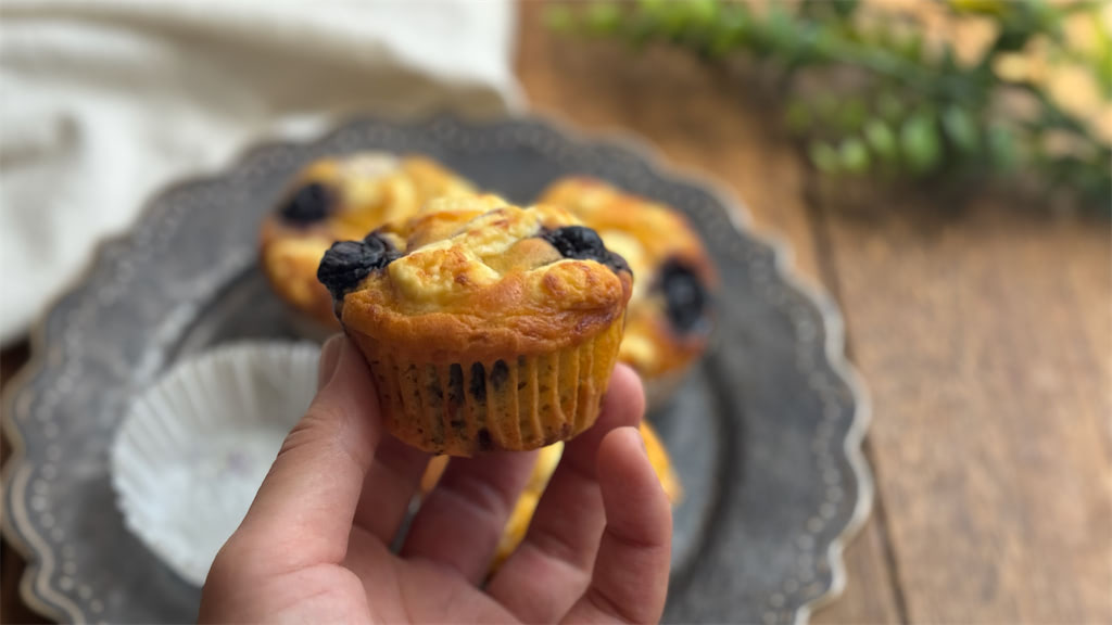 冷やしても美味しい！米粉のブルーベリーマフィンりえ菓