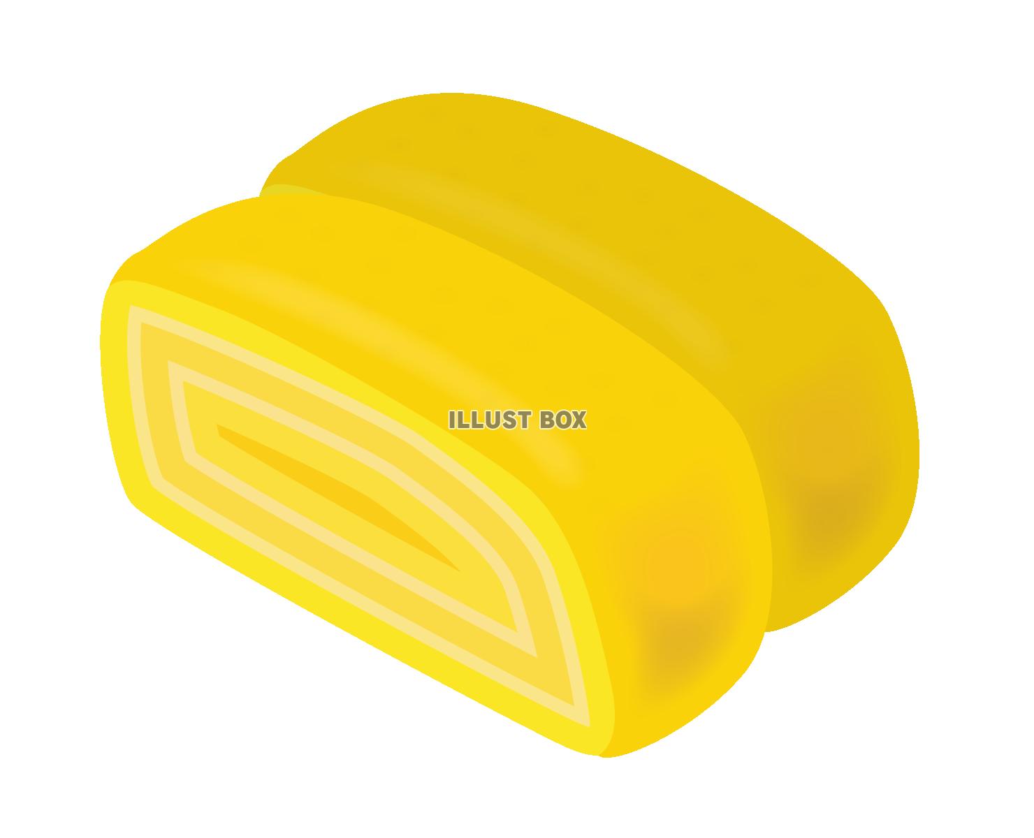 卵焼き料理：断面イラスト：だし巻き卵簡単レシピ無料イラスト素材 ボンボンイラスト