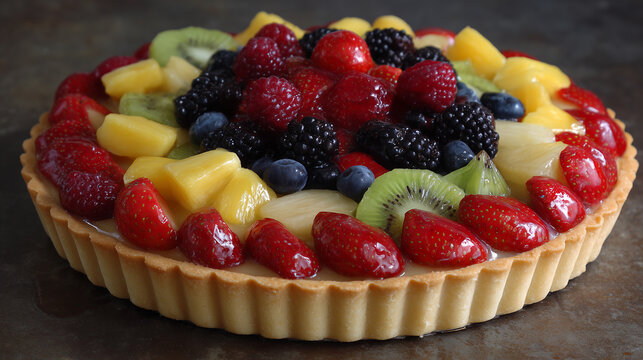 艶々いちご🍓生クリーム入りカスタードをたっぷりのせて♡いちごタルト盛り付けますチョリーナ チョコ島