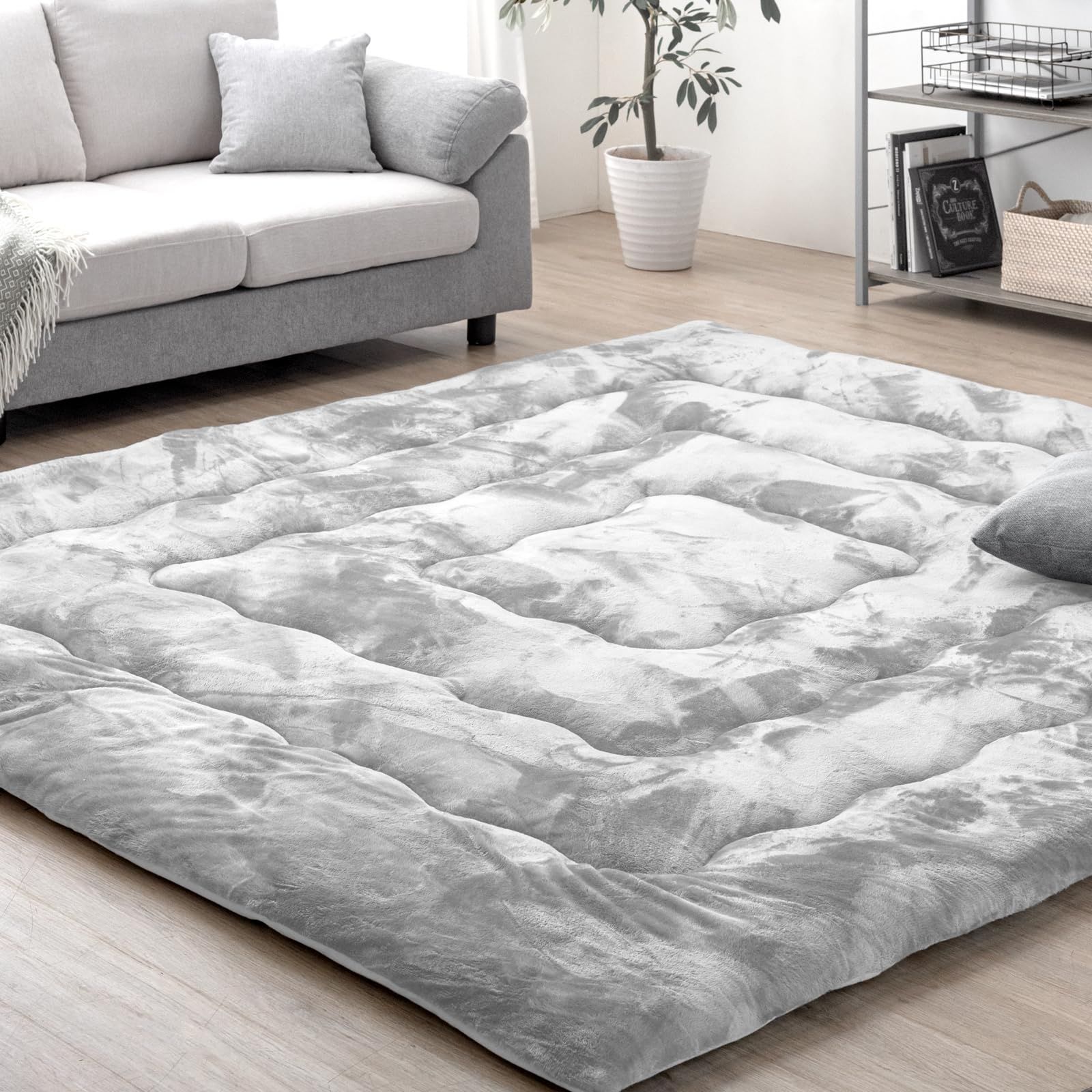 超極厚60mm とろりんラグ 極細マイクロファイバー ホットカーペット対応 130×185185×185200×250200×300ラグ ラグマット カーペット とろりん 1.5畳 2畳 3畳 4畳 高反発ラグ フランネルラグ 絨毯 高反発 厚手 極厚 防音 抗菌 防臭