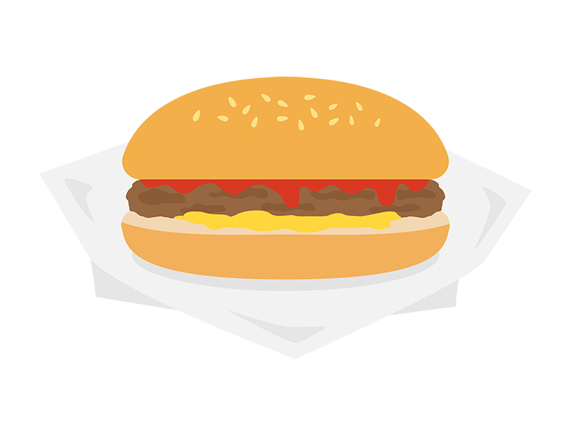 野菜多めなハンバーガーのイラスト - ONWAイラスト