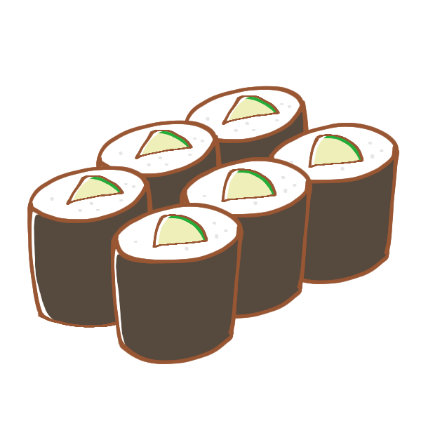 かっぱ巻きロールの図です。ベクトル カラフルなイラスト。のイラスト素材・ベクター Image 66663637