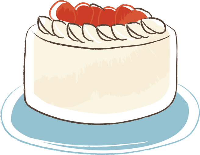 クリスマスケーキのフリー素材 無料イラストかくぬる素材工房