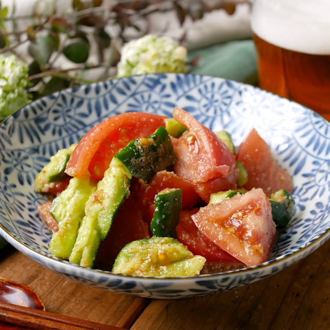 ごま油香る！ 豚こまとミニトマトのめんつゆ炒め