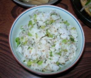 大根の葉と豚肉の炊き込みご飯