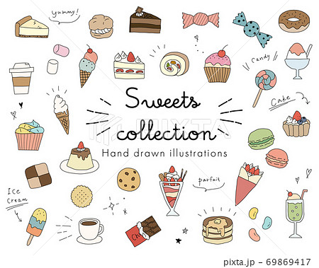 お菓子イラストレイン🚂 - イラスト無料素材