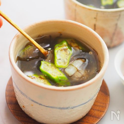 オクラともずくのスープ