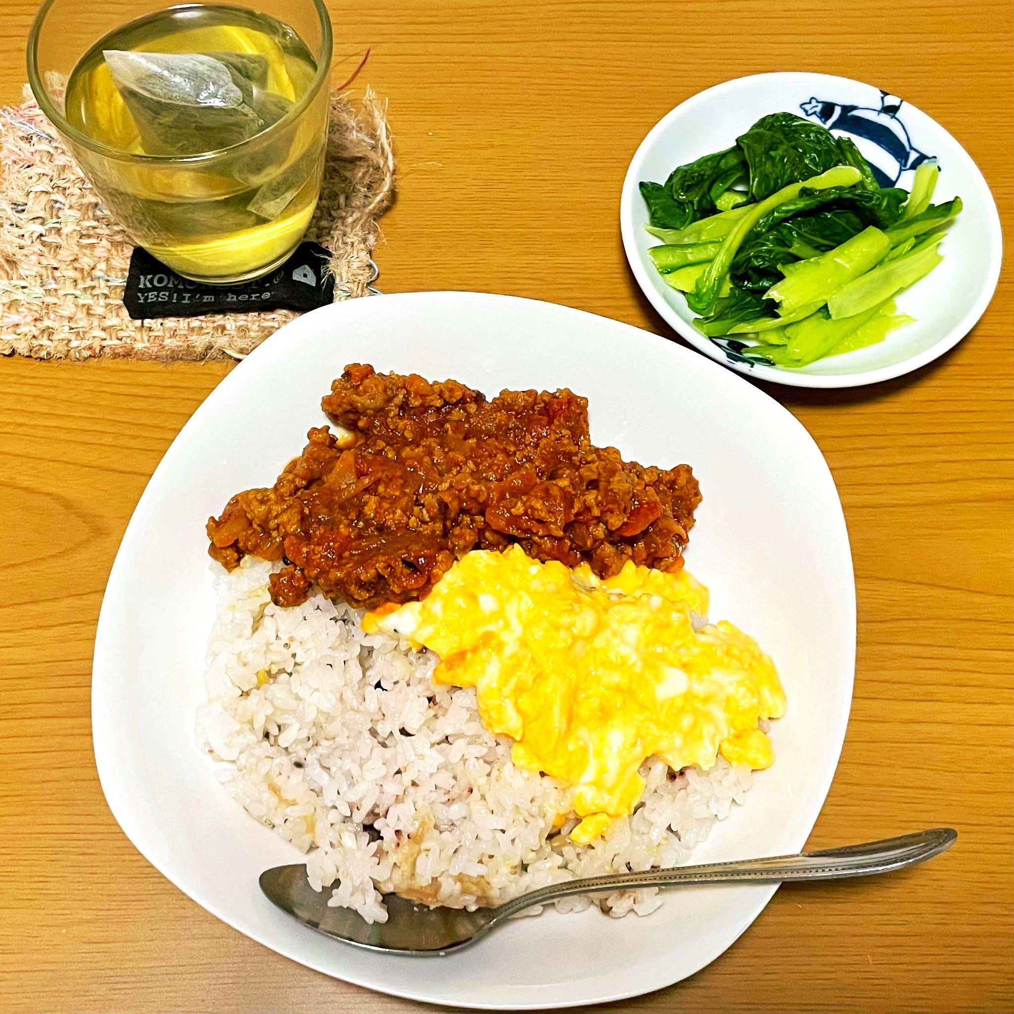 山本ゆりさんのレンジ１発レシピで キーマカレー🍛🍆はフライパンで炒めて後乗せ野菜切ってチンして 賞味30分かからず マジ神山本ゆりレンジレシピキーマカレ