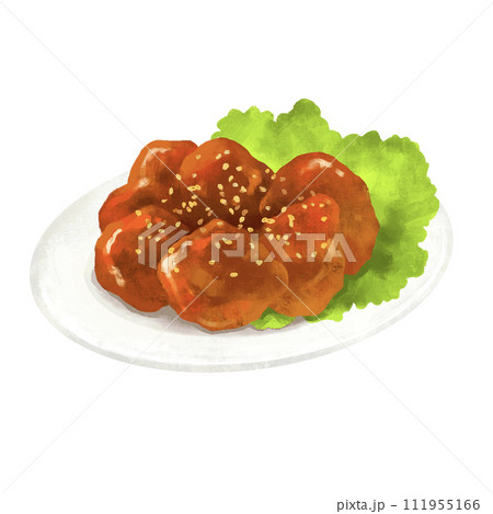 ヤンニョムチキンイラスト無料イラスト・フリー素材なら「イラストAC」