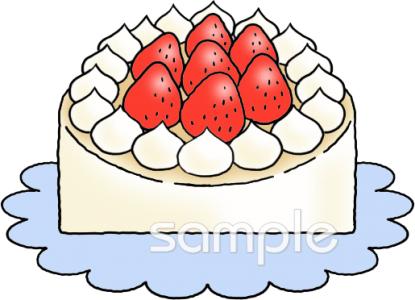 苺のホールケーキ無料イラスト素材素材ラボ