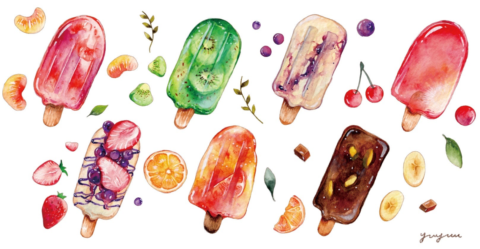 アイスキャンディーの無料素材イラストおしゃれでかわいいフリーイラスト素材 イラストナビ