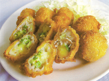 もやしとチーズの肉巻きフライ