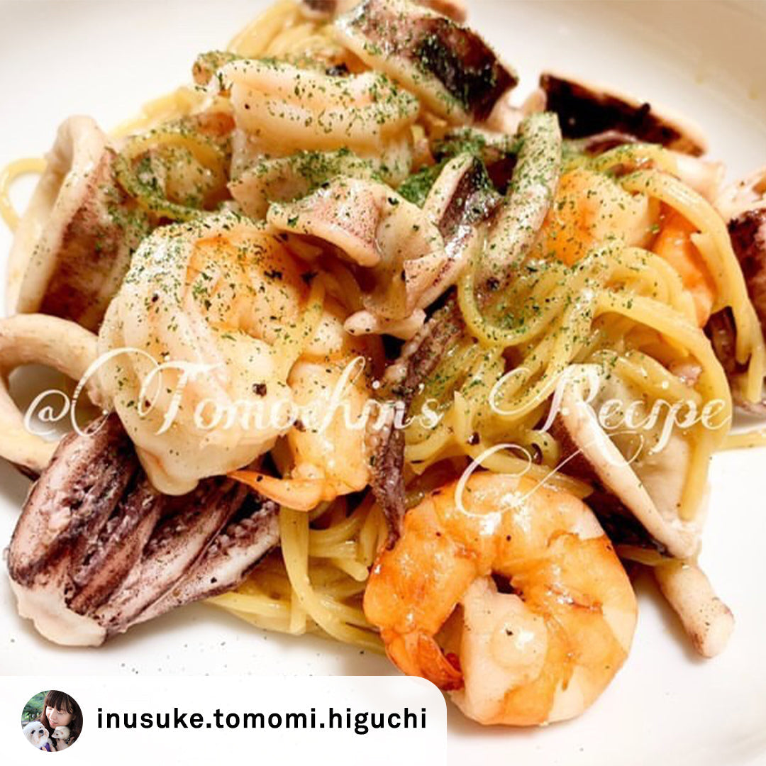 魚介とアスパラの塩炒め