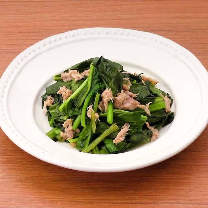 オクラとほうれん草のツナ和え