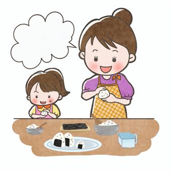 おにぎりを握るお母さんのイラスト素材FYI08104325ストックフォトの Qlean Market キュリンマーケット
