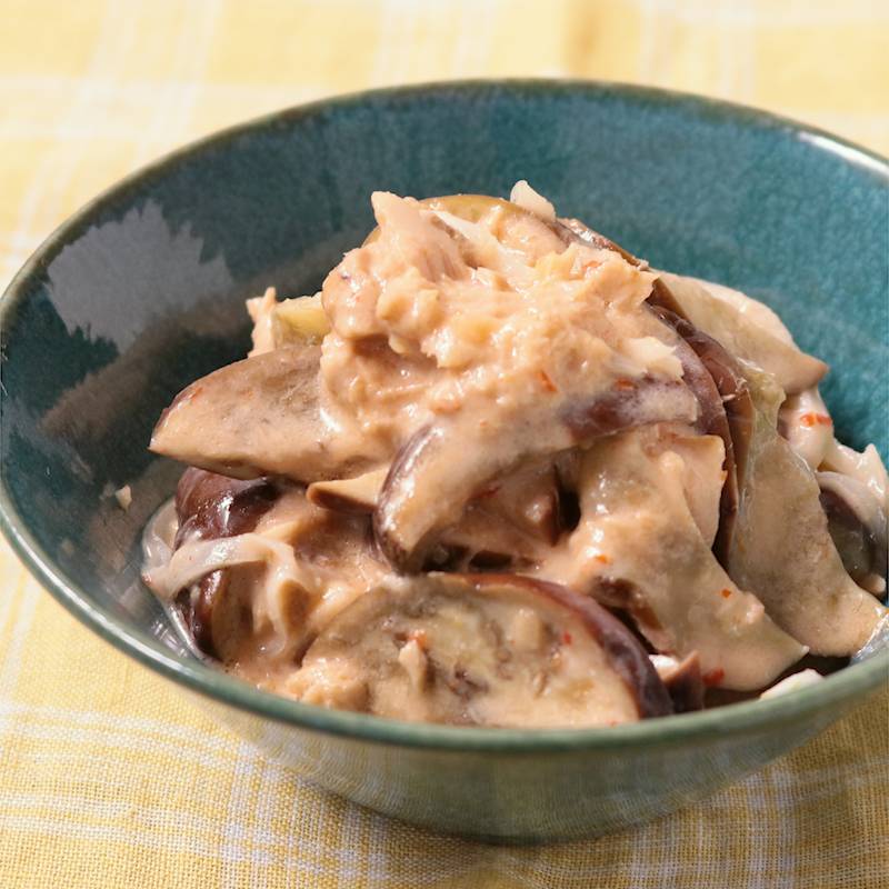 パパッとレンジで簡単！ なすとザーサイの中華あえ