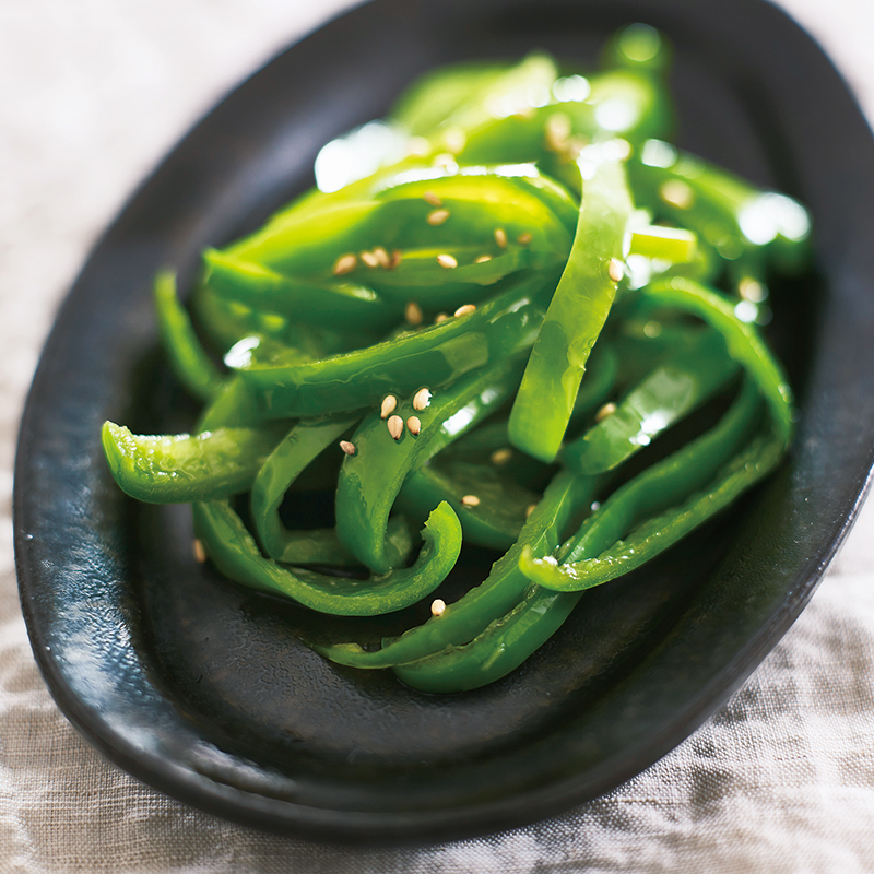 レンジで！まるごとピーマンの煮浸し風