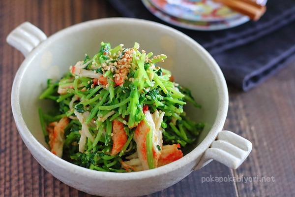 レンチンで和えるだけ！ ナスとカニカマのわさびマヨサラダ☆食欲アップに♪