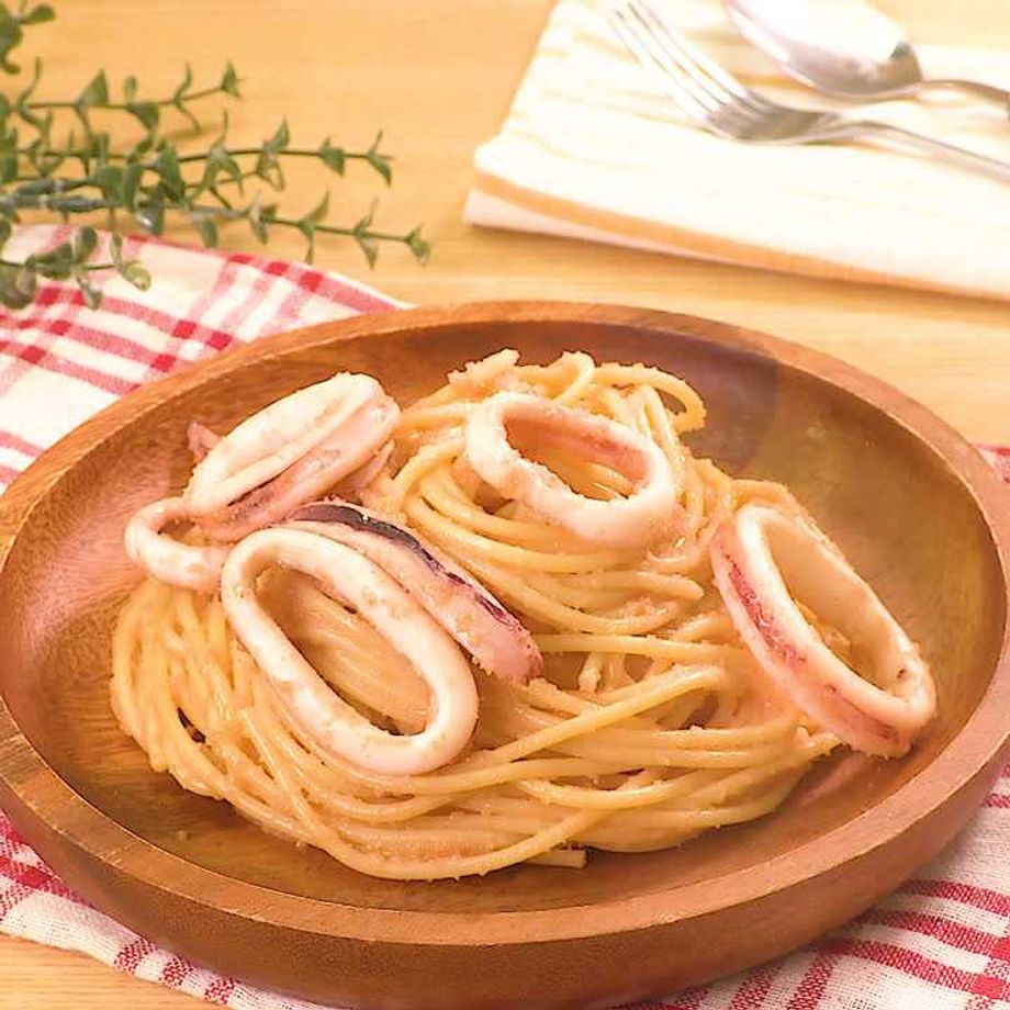 イカとほうれん草の和風パスタ じゅん🎶Snapdish スナップディッシュID:b8vfTa