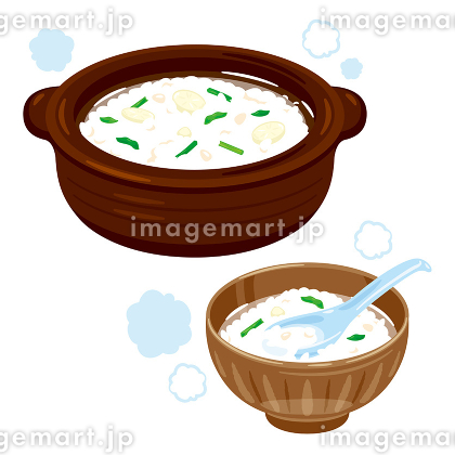 七草粥のイラスト いろり鍋- イラストくん