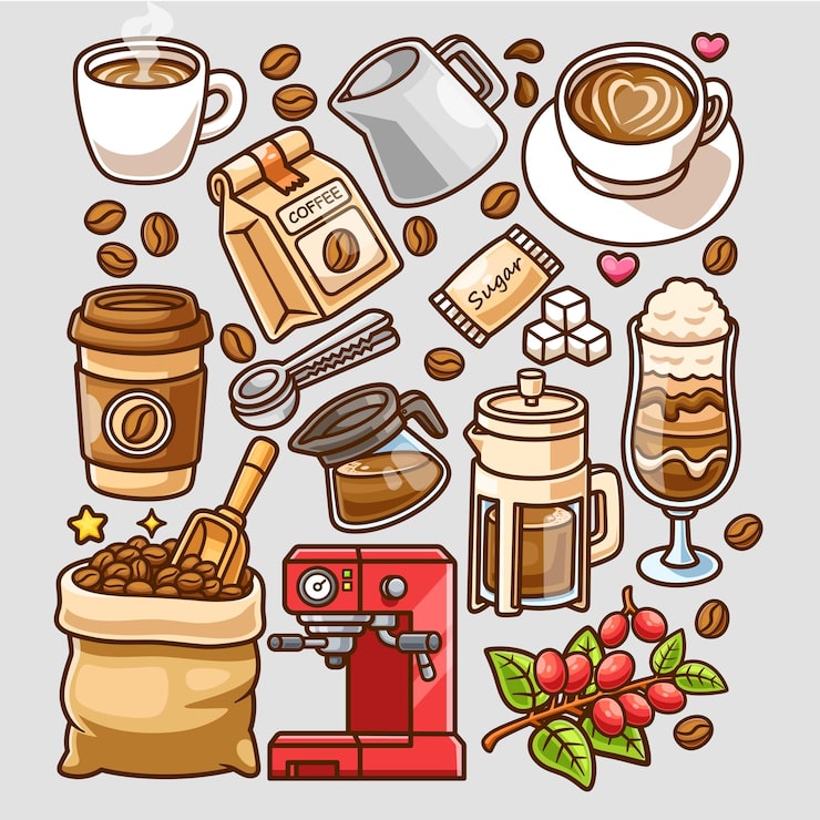 コーヒーを飲む女性の水彩イラスト水彩の挿し絵屋さん