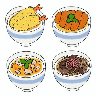 どんぶり イラストのかわいい手書き無料フリー素材まとめ - ONWAイラスト