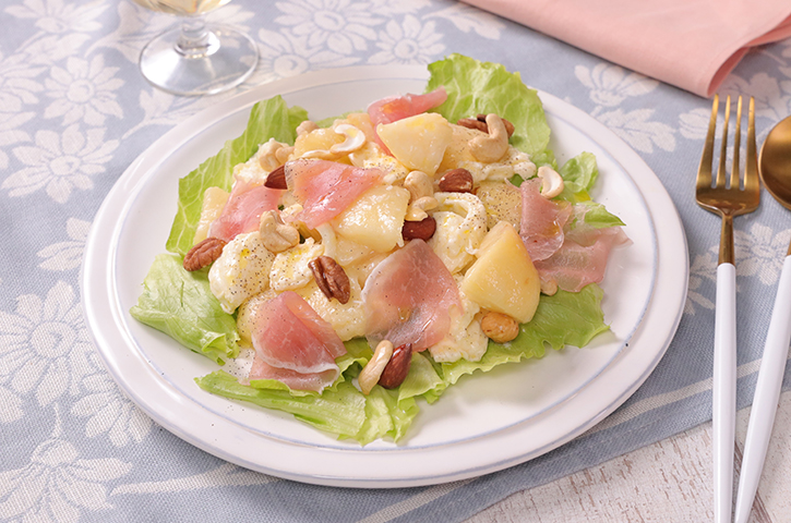 桃・モッツァレラ・生ハムのそうめんのレシピ - 生かし屋さん