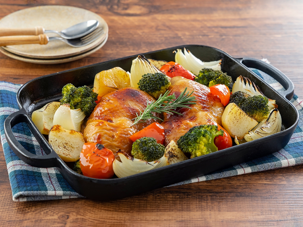 オーブンで焼く 照り焼きチキン +3品の献立 - 管理栄養士監修のレシピ検索・献立作成：おいしい健康