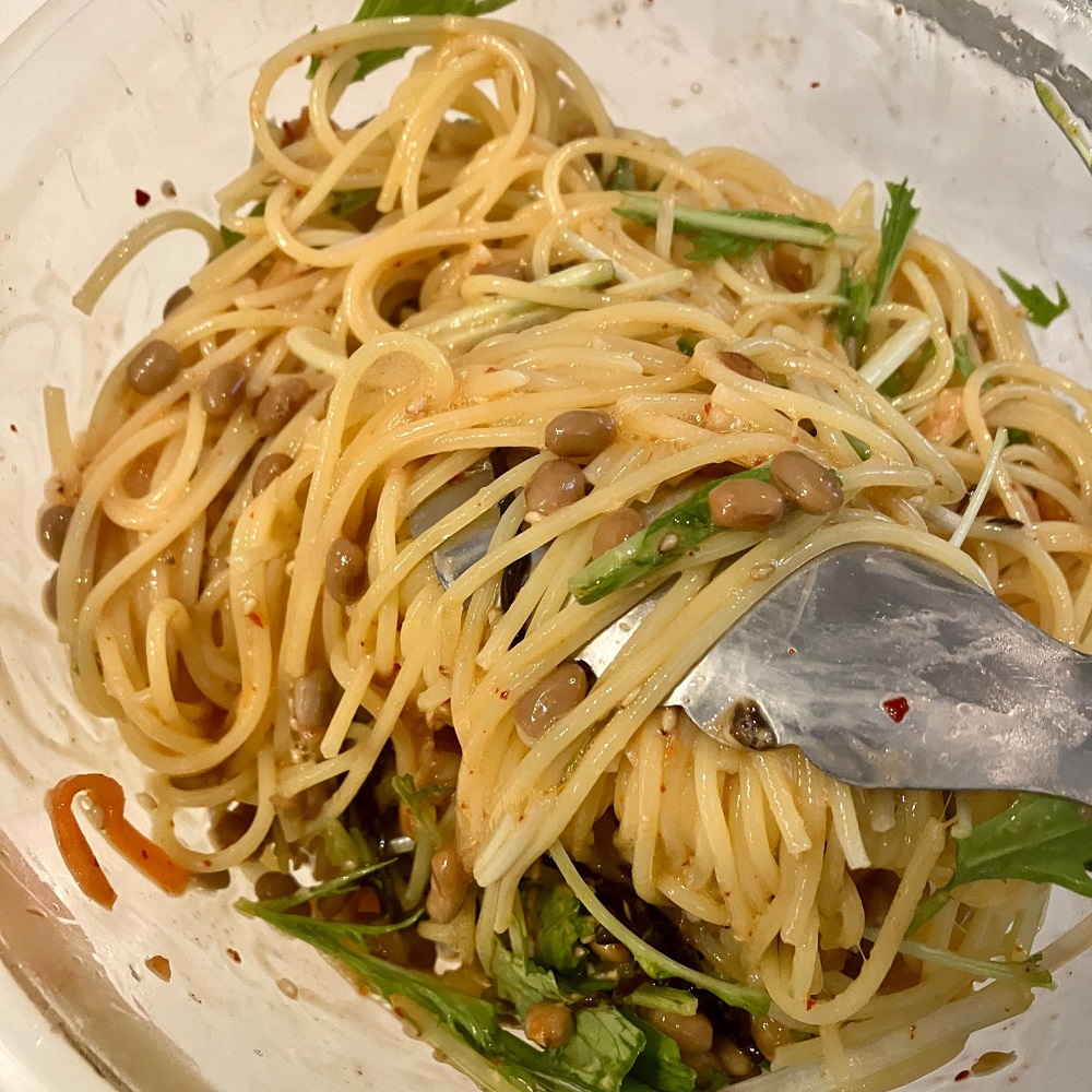 フライパン要らず！ 納豆キムチパスタクラシル