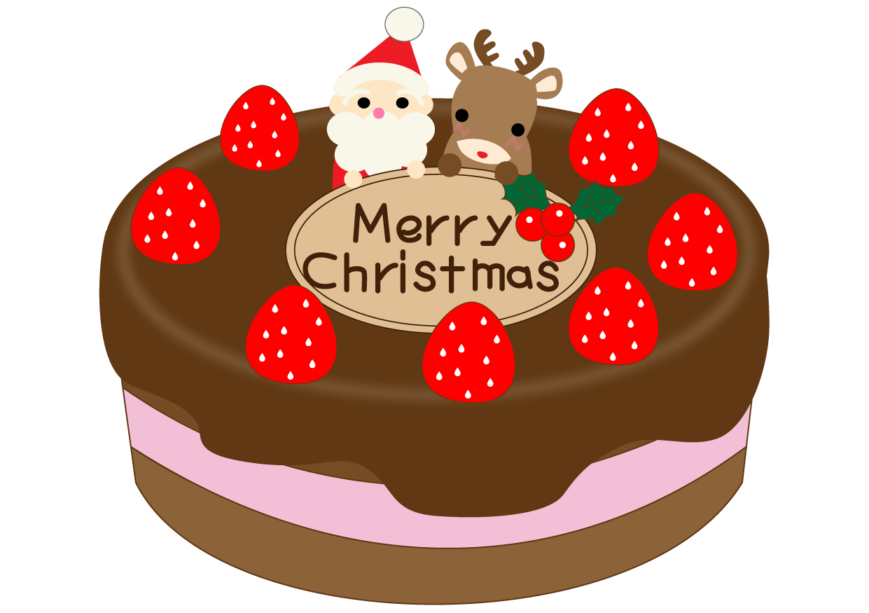 誕生日ケーキのかわいいイラスト チョコレートケーキ- イラストくん