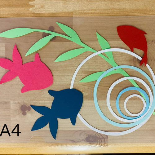 切絵 卓上額「金魚～出目黒～」ペーパーアクアリウムシリーズ切絵作品＆アート雑貨「海柄屋」