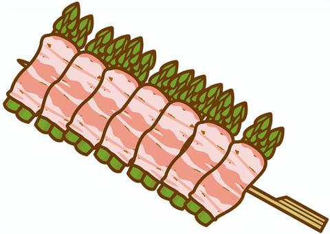 加工品のフリー素材No25-アスパラベーコン のイラストイラストポップ