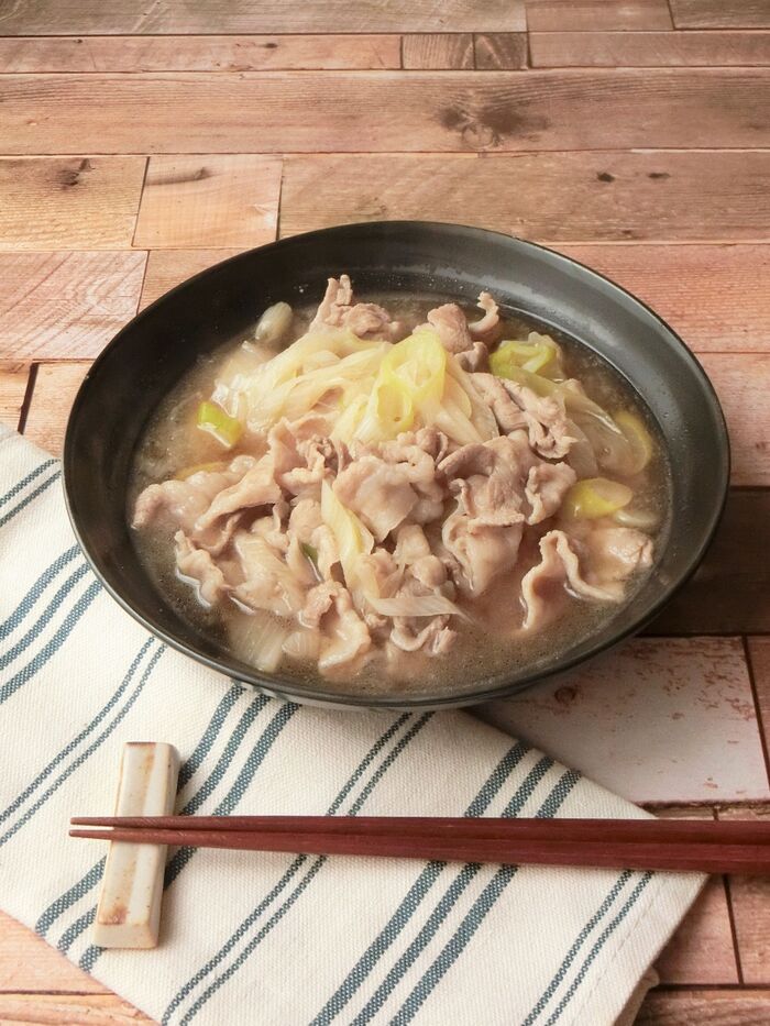 下仁田ネギで作る湯豆腐＋豚しゃぶ鍋超簡単！うさうさレシピ