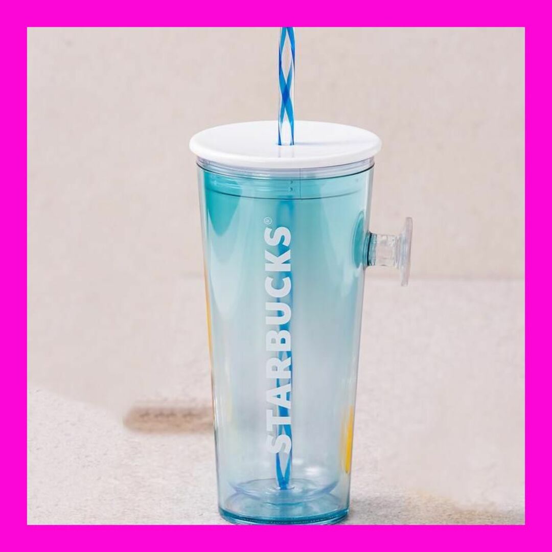 スターバックス ビーチシリーズ ハンドルストローカップ 大容量 Starbucks スターバックスポップ ハンドル オン ザ ビーチ コールドカップタンブラーPop handle on the beach cold cup473ml 16oz☆ 海外限定品 日本未発売 スタバ タンブラー スタバタンブラー