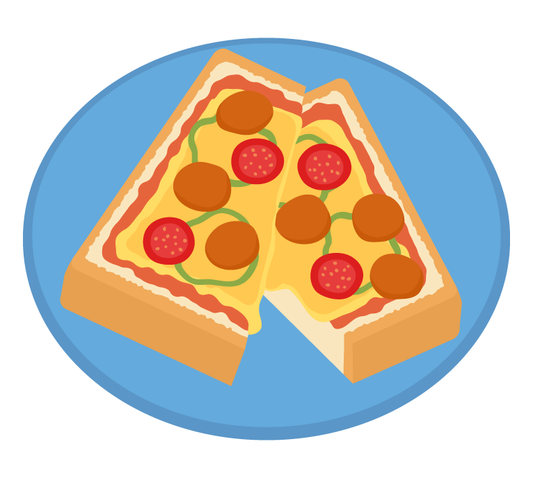 ピザトーストのイラスト02無料のフリー素材 イラストエイト