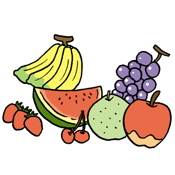 フリーイラストブドウやリンゴやモモなどの12種類のフルーツのセットでアハ体験GAHAG著作権フリー写真・イラスト素材集 - GAHAG著作権フリー写真・イラスト素材集