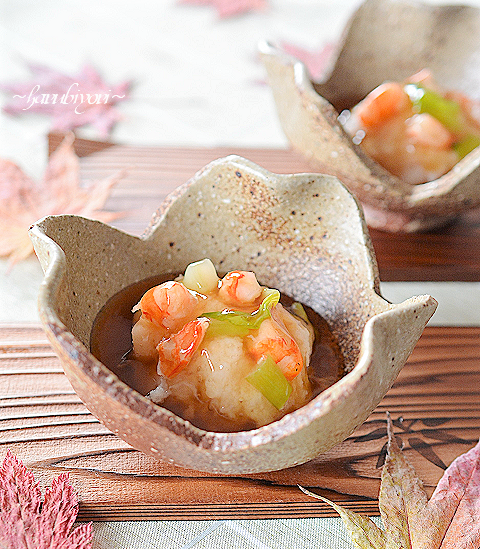 レンジで褒められおかず蓮根まんじゅうの蟹あんかけ