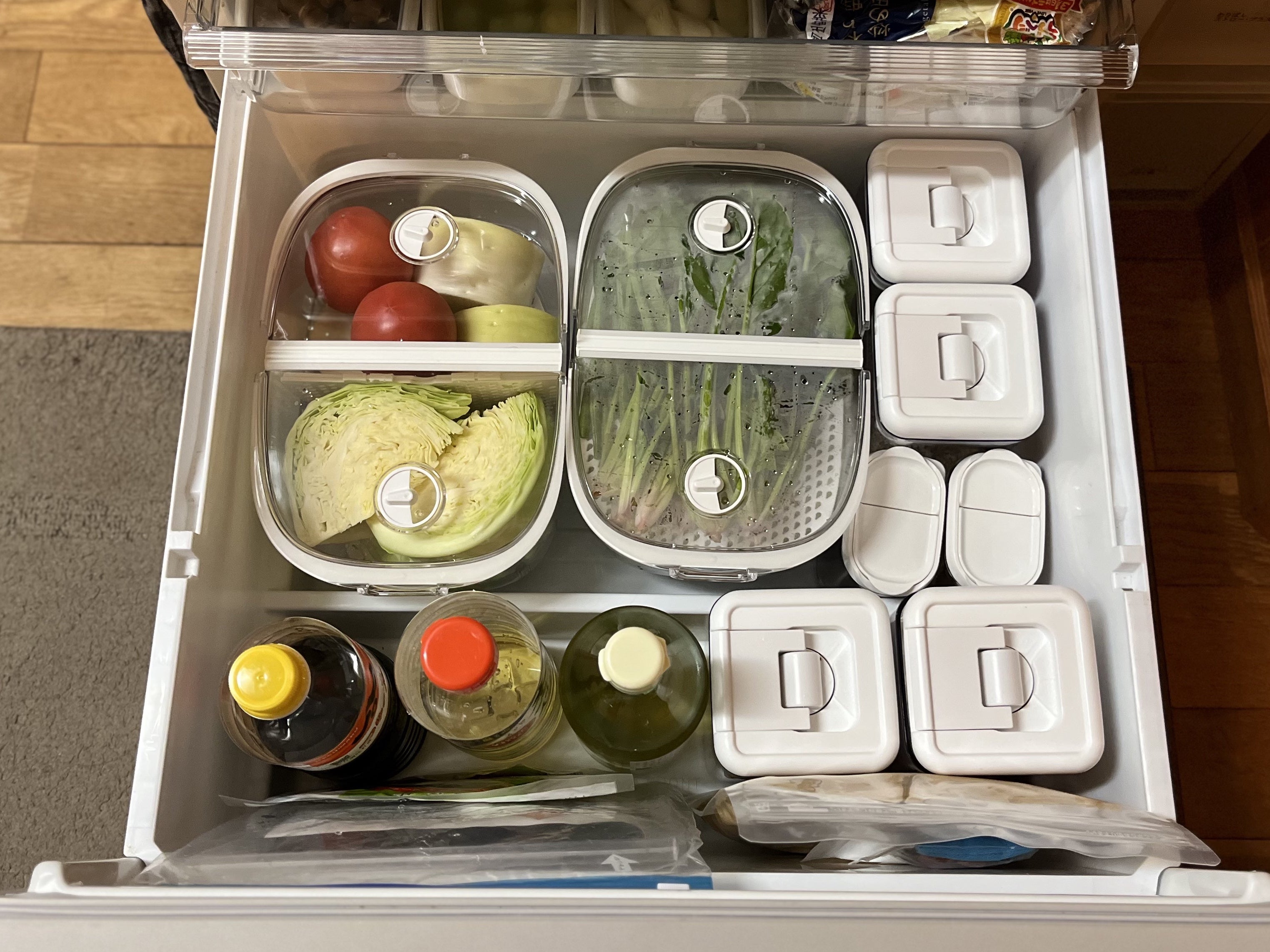 出し入れしやすい角度！野菜ストッカーvegetable stocker 5step