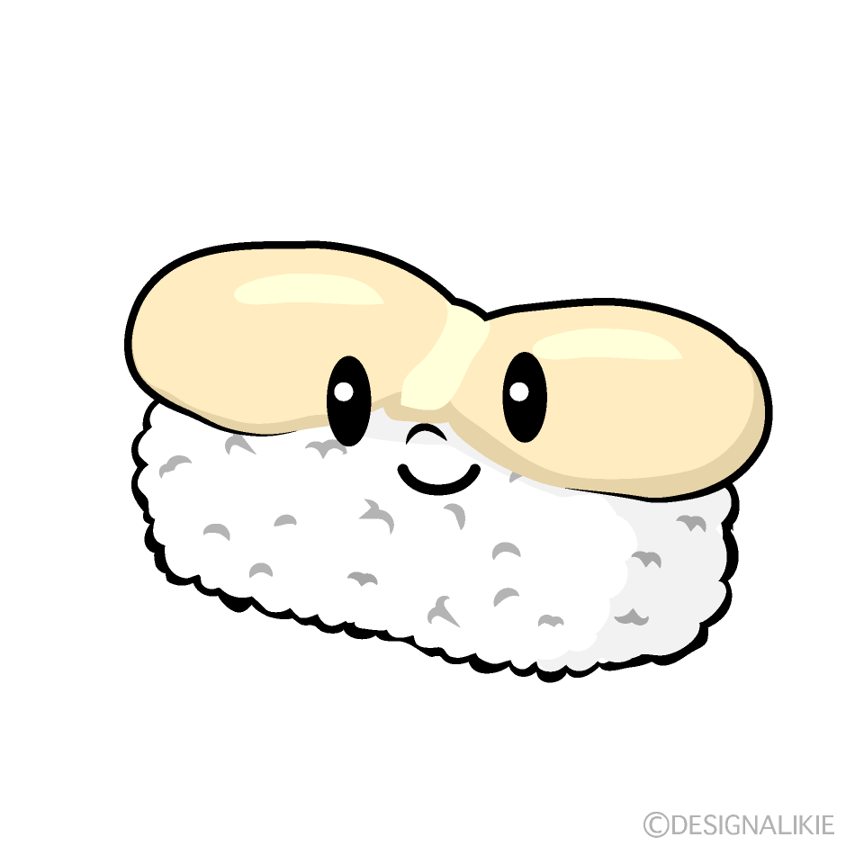 寿司 ホタテてがきですの！β かわいい・ゆるい無料イラスト
