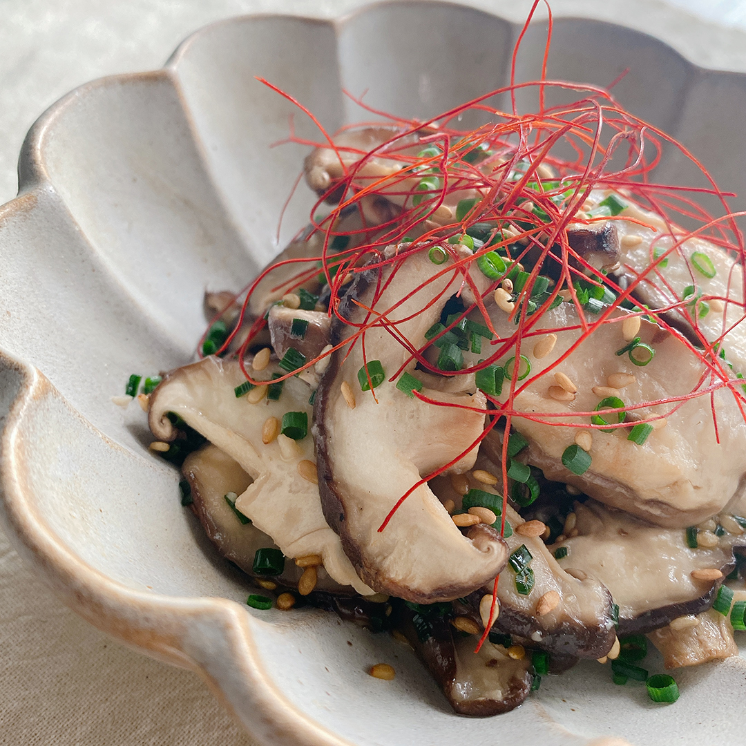 小松菜と椎茸のナムル♪椎茸は厚めに♪