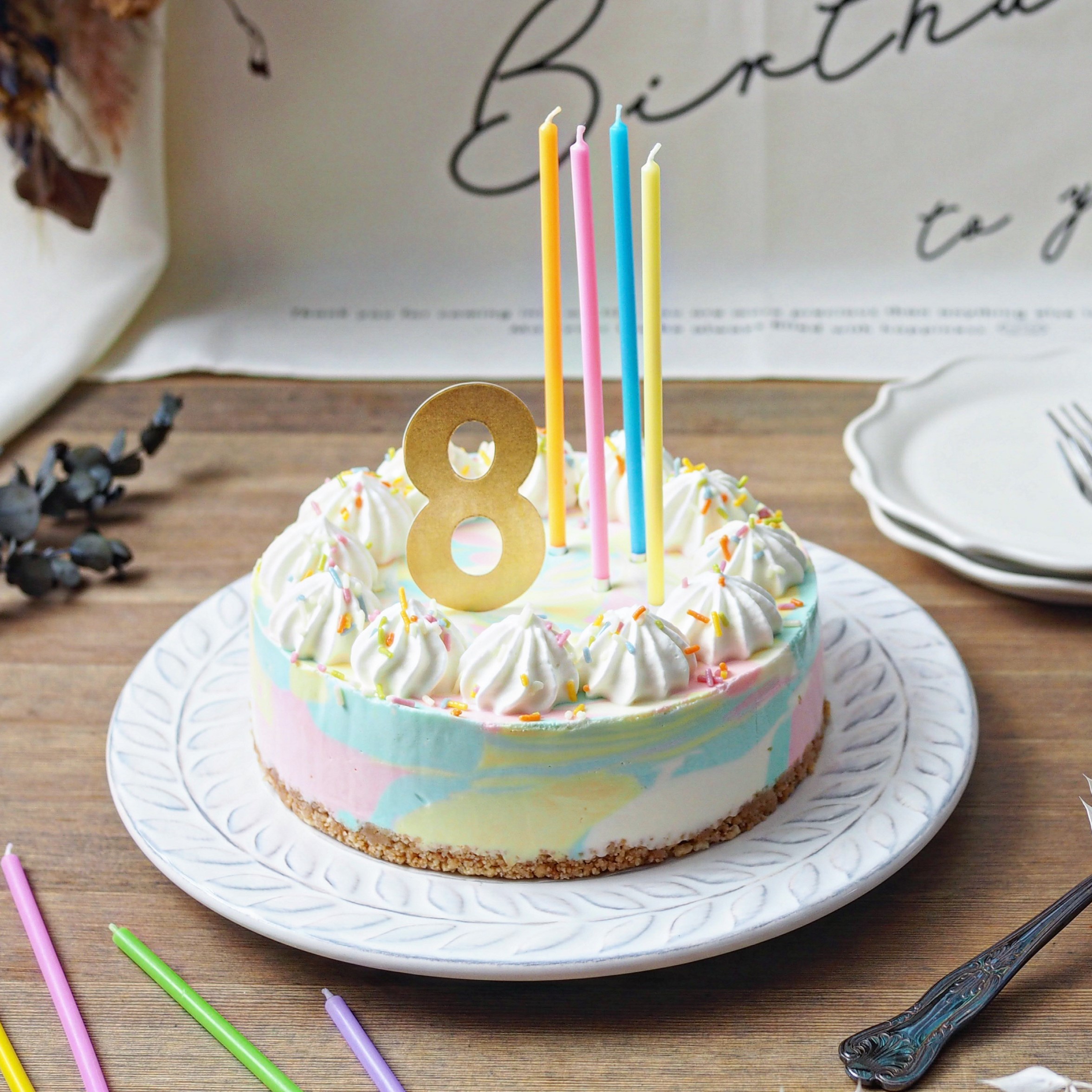 バースデー兼母の日チーズスフレケーキ あみん´ω` ﾉSnapdish スナップディッシュ