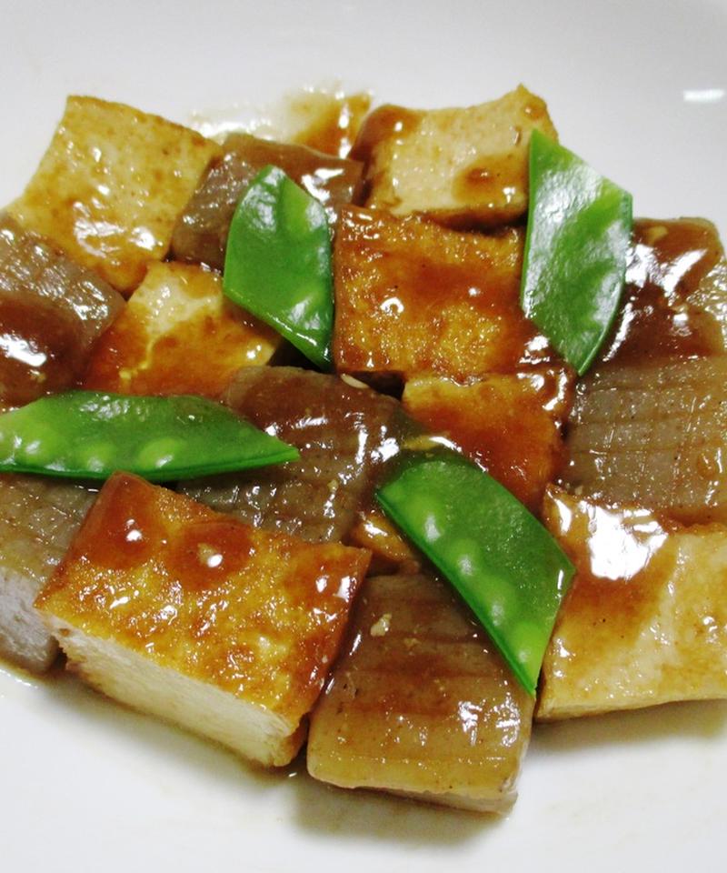 簡単！厚揚げのチーズ焼き ^^ バター焼肉のタレ♪