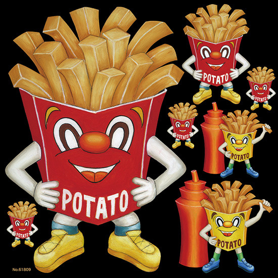 フライドポテトの可愛いイラストアイコン可愛い絵文字アイコンイラスト『落書きアイコン』