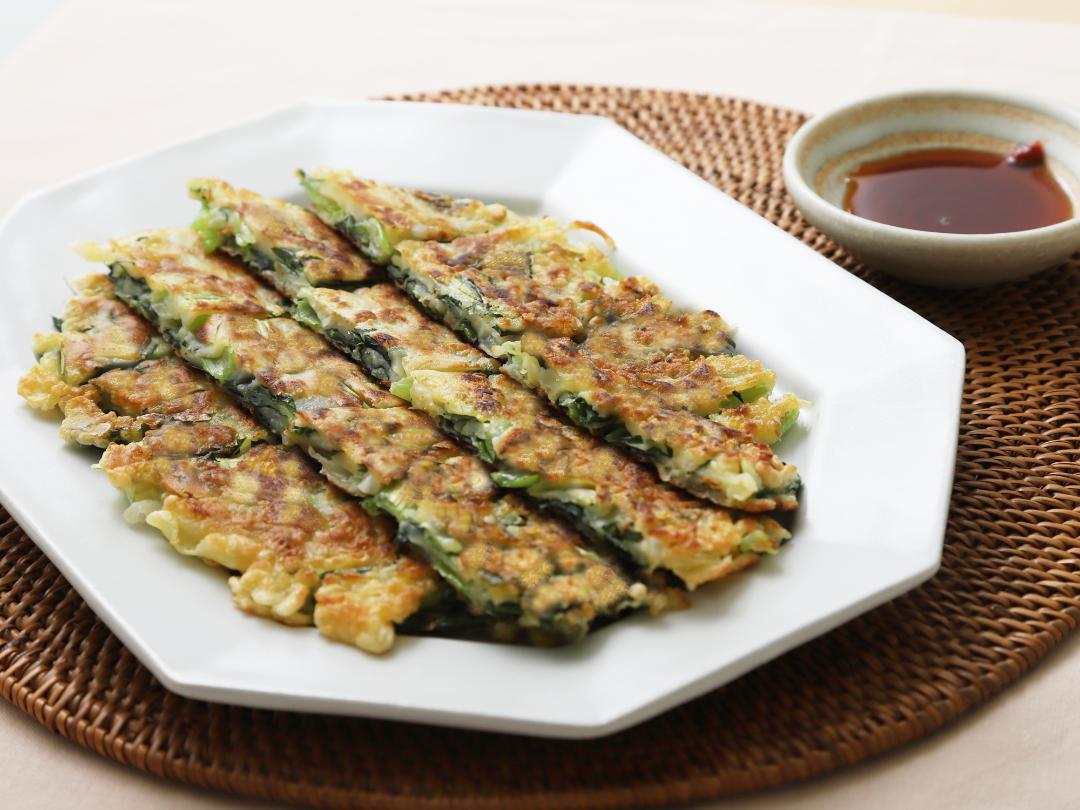 じゃこと小松菜のお好み焼き